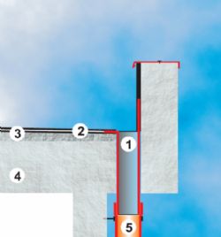 Střešní rohová vpusť PVC L425, 100x100 mm