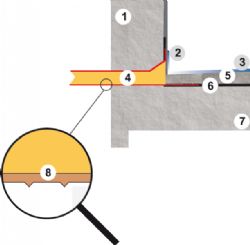 Balkónová rohová vpusť PVC L 345, 48x56 mm