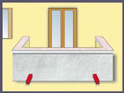 Balkónová rohová vpusť PVC L 345, 48x56 mm